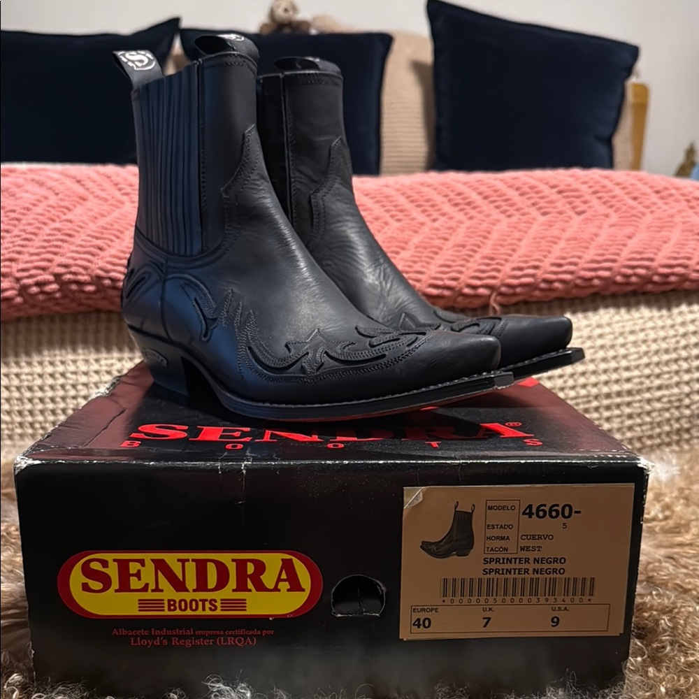 Sendra Black Western Cowboy Boots